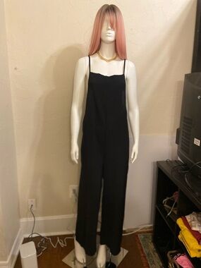 Black Wide-Leg Jumpsuit with Spaghetti Straps